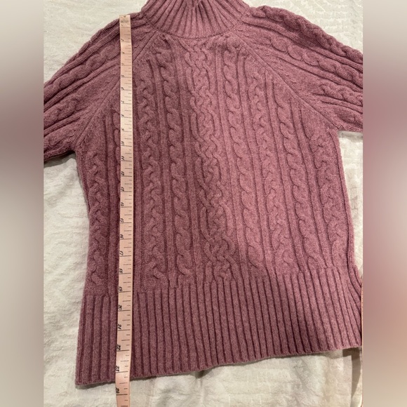 Joie Soft Pink Cable Knit Turtleneck Sweater chunky soft - Picture 5 of 7
